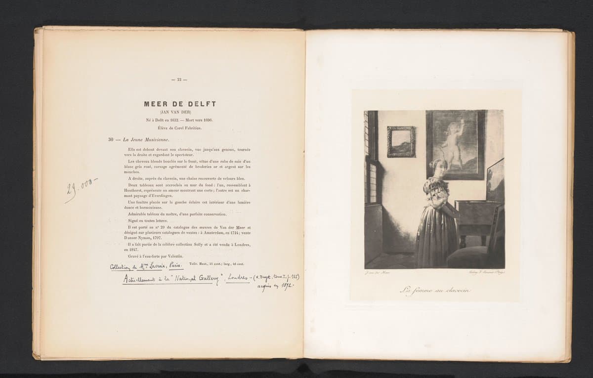 Reproductie van Staande Virginaalspeelster door Johannes Vermeer